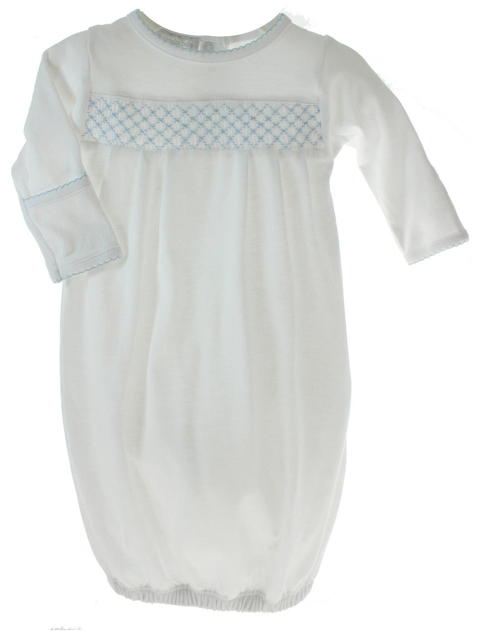 Magnolia Baby Boys Gown White Blue with Hat Layette Set