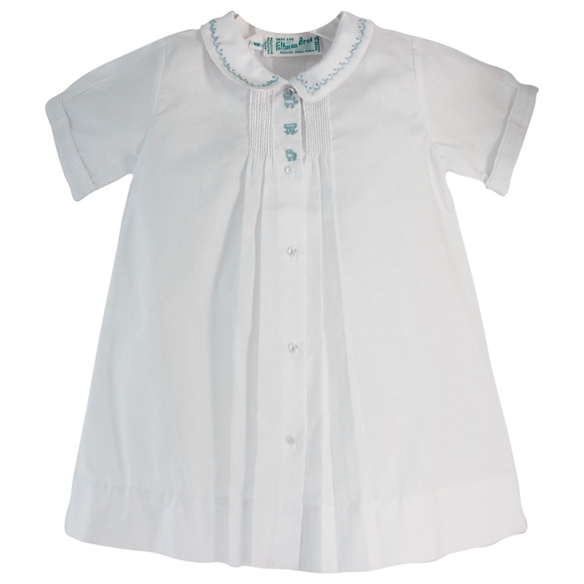 Baby Boy Daygown with Train White Blue