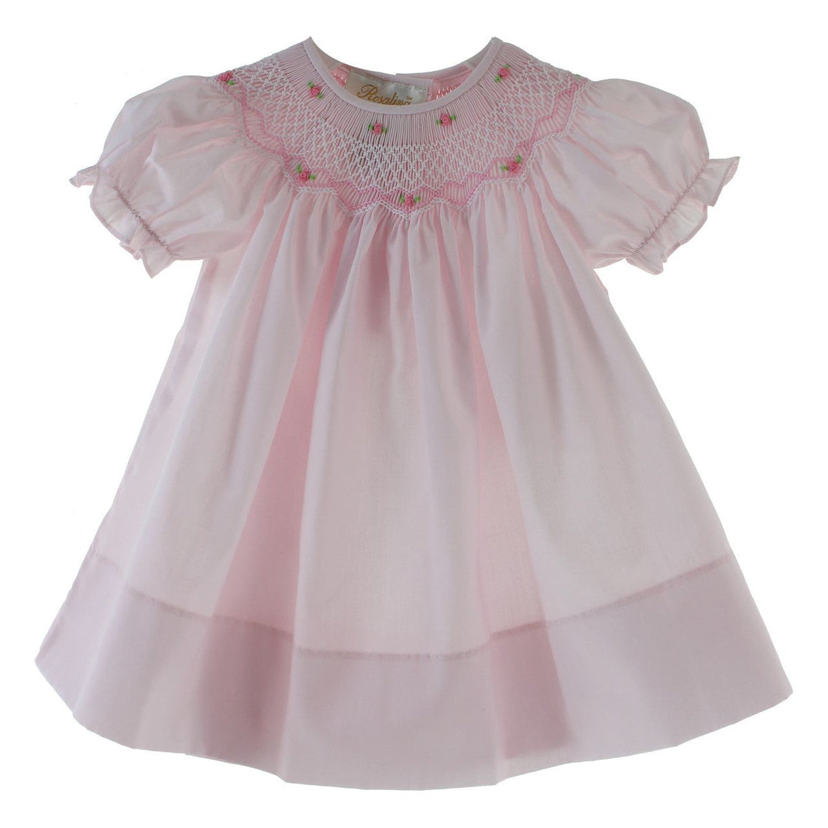 Baby Girls Pink Smocked Bishop Dress | Rosalina