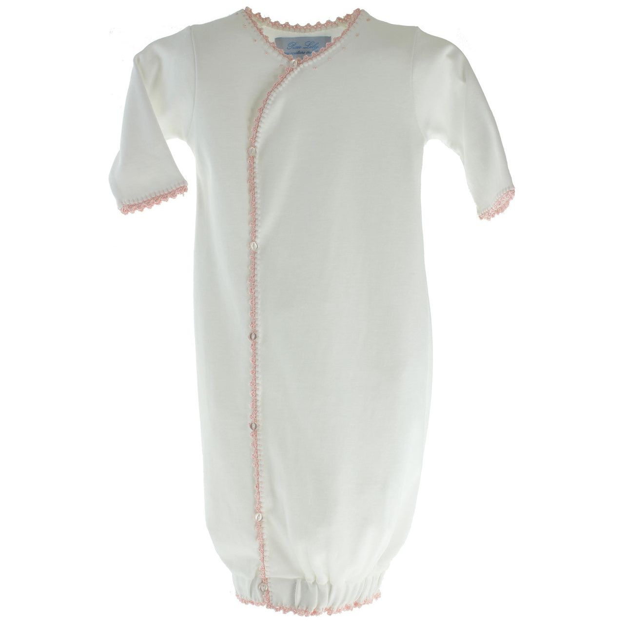 Pixie Lily Gown Baby Girl Take Home Outfit White Pink Hiccups