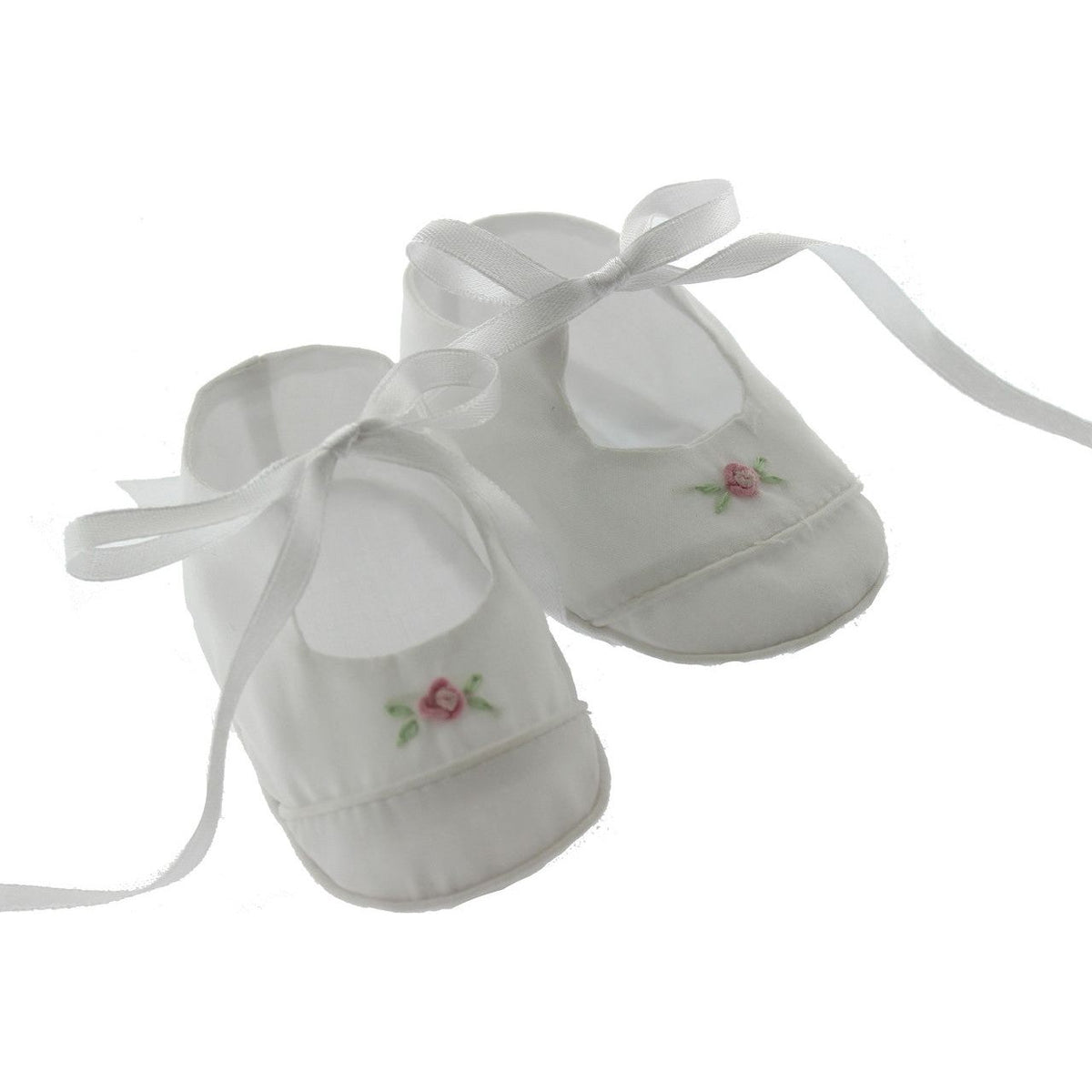 Baby Girls White Booties with Rose