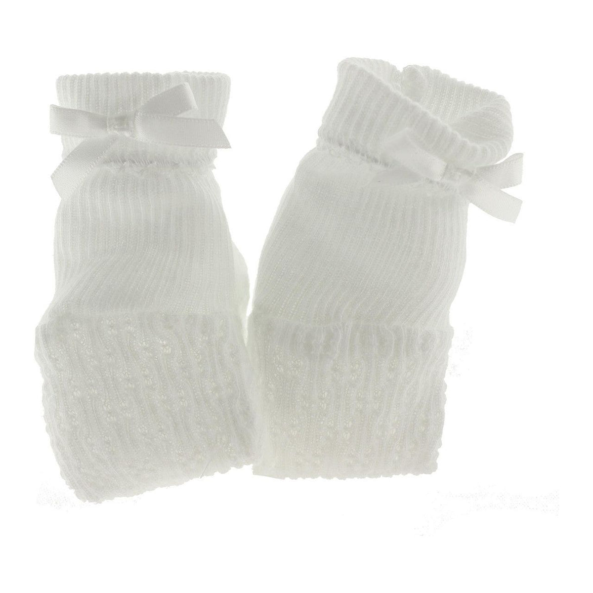 Paty White Baby Booties Unisex Coming Home Socks Hiccups